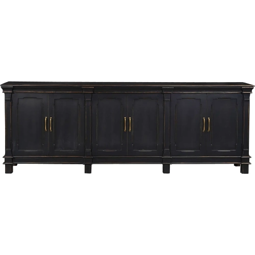 Trento 100" Sideboard in Distressed Black Mango Wood